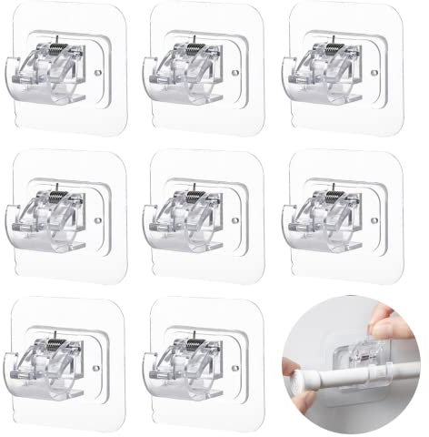 Set di Gancio Tende per Finestre da 8 pezzi Ganci Adesivi per Tende Finestre pvc Ganci Adesivi per Tende Staffe per Tende Per Tende da Cucina, Bagno, Camera da Letto
