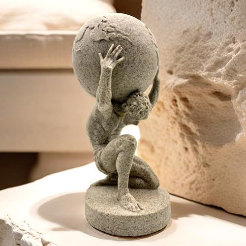 SHTWX 26,7 cm griechischer Atlas mit Weltstatue, Skulptur für Zuhause, Büro, Wohnzimmer, Desktop-Display, Dekoration, dekorative Dekoration