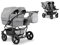 Elcar Zwillingskinderwagen 2 in 1 Twin Star inkl. Sportsitze - 10 Teile - Grau