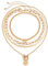 CYWQ 4pcs Layered Gold Necklaces Stack for Women,Chunky Gold Necklace Herringbone Paperclip Chain Necklace Retro Coin Medallion Pendant Jewelry Gifts