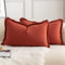 Mandioo 2er Set neutralen Baumwolle Quasten Kissenbezug 30x50cm Dekorative Kissenbezüge Dekokissen Boho Sofakissen Kissenhülle für Couch Sofa Schlafzimmer Wohnzimmer Heimdekoration Gebrannter Ziegel