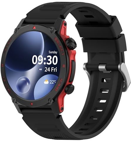 Popglory Smartwatch Uomo Donna, 1.43 AMOLED Orologio Chiamate, Orologio Digitale con Frequenza Cardia/SpO2/Pressione Sanguigna/Sonno/Contapassi, 110+ Sportive Fitness Tracker (No GPS Navigatore)