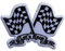 LEMEPINZ Let's Race Patch, Size 3 Iron Patch or Sew On Patches for Backpacks Jeans Hats Clothes, Race Car Flags DIY Embroidered Patches, Applique Embroidery Iron On Patches, Gifts for Boys Girls