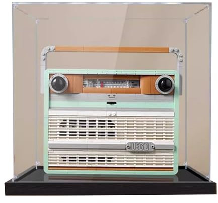 Vetrina in acrilico, compatibile con Lego 10334 Vintage Radio Display Box, antipolvere, resistente ai raggi UV trasparente (solo vetrina, kit non incluso) (2 mm)