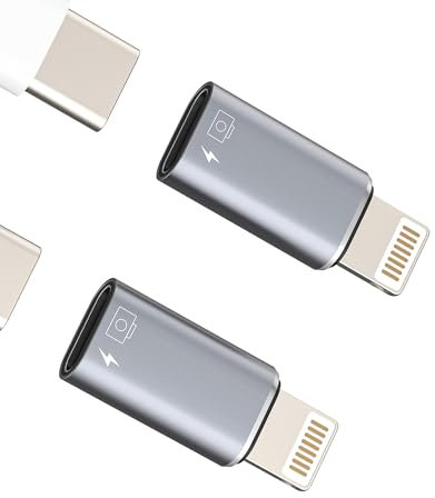 OTG Auriculares Adaptador USB C Hembra a Lightning Macho(2) Tipo C Cargador rápido Cable para iPhone 14 Pro Llave cámara Archivos certificados para Apple MFI para iPad Audio Conector Conector