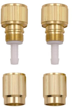 Sarini Lot de 2 adaptateurs de Robinet à connecteur Rapide en Alliage d'aluminium plaqué cuivre Extensible pour Tuyau d'arrosage de Nettoyeur Haute Pression