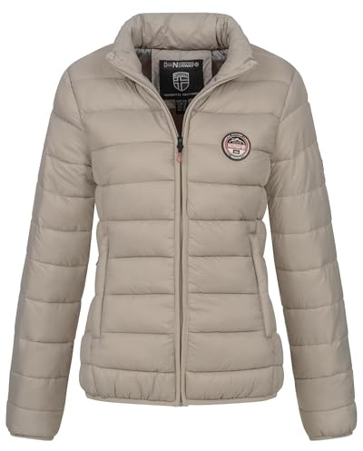 Geographical Norway Winter Jacke Steppjacke Parka Stehkragen Outdoor Leicht und warm, Farbe:Beige, Größe:XXL (44)
