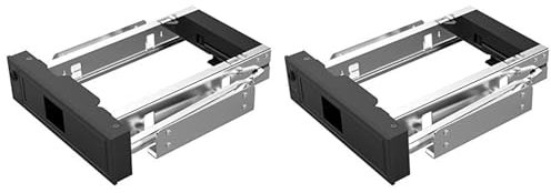 Rfeeuubft 2X 1106SS 5.25 Tablettlos Hot Swap Mobile Wechselrahmen CD-ROM 3,5 Interne SATA Festplatte Laufwerk SSD Adapter - Schwarz