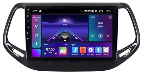 ACAVICA 2+64GB Autoradio per Jeep Compass 2017-2020 Android 14 Bluetooth Wireless A-pple Carplay Android Auto Tablet Schermo Lettore Multimediale WiFi FM (Autoradio per Jeep Compass 2017-2020)