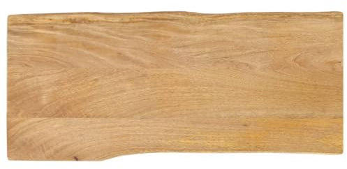 vidaXL Tischplatte, Holztischplatte mit Baumkante, Ersatztischplatte für Couchtisch Beistelltisch Esstisch, Holzplatte, Massivholz Mango