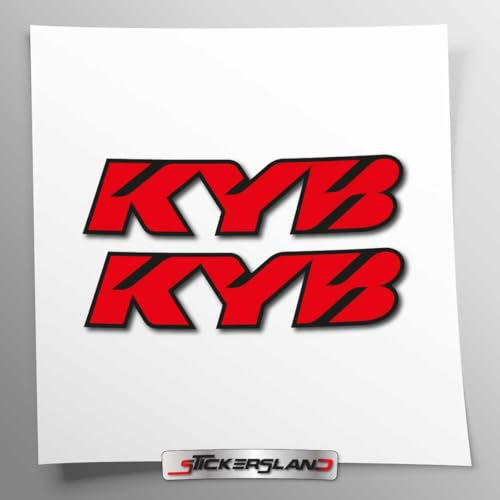 Kit adesivi compatibile con forcelle KYB | adesivi per moto forcella | Vinile Adesivo FACILE APPLICAZIONE Stampa UV | Stickersland® (Rosso Stampa V1)