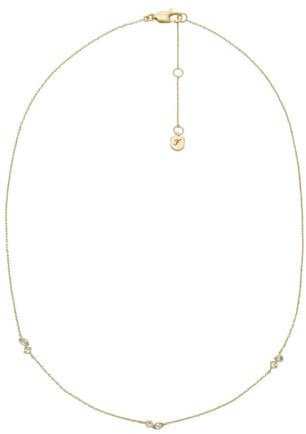 Fossil Damen Halskette aus Messing mit Karabinerverschluss, Heller Goldton