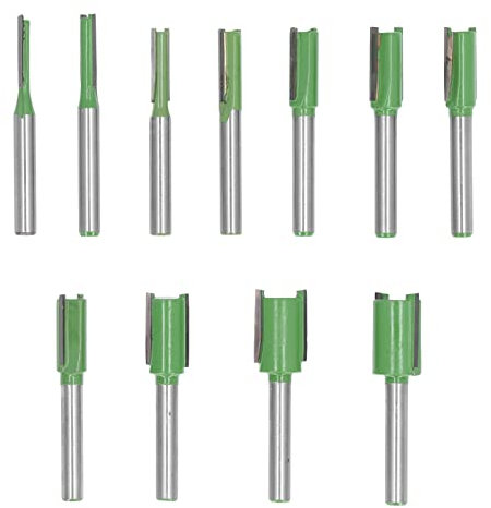 11 PCS Shank End Mill Bits, Up And Down Cut Bit, Straight Shank Twist Drill Bits, 6mm Shank Router Bits Tungsten Steel Alloy Single Double Flute Straight Bit