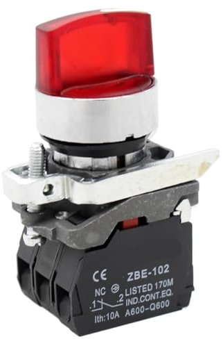 OPEUSLIEV XB4-BK34M4 Interruttore selettore LED 220V Interruttore a Pulsante rotativo