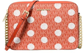 Michael Kors Jet Set Large Polka Dot Signature Logo Crossbody Donna Red Clay