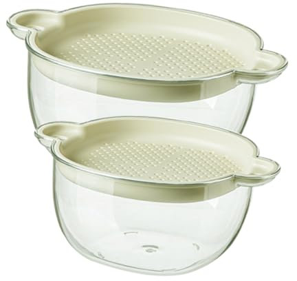 TOPPERFUN 2 Pezzi Scolapasta per Lavaggio Frutta e Materiale Resistente Design e Bave