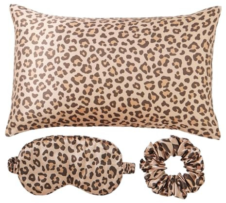 Trufolxiaz Luxuriöse Satins Kissenbezug Set Featurings Augenmaske Und Haare Scrunchie Für Eine Beruhigende Schlafseide Nachahmung Bettwäsche