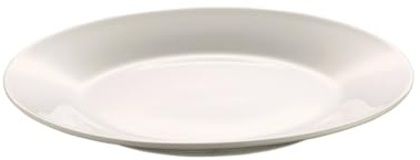 BATANIA Porzellanserie Bianco 6er Set flache Teller Ø 19 cm | Klassische Essteller aus Porzellan mit glatter Fahne | Stapelbares Gastronomiegeschirr in schlichtem Design | Robust & spülmaschinenfest