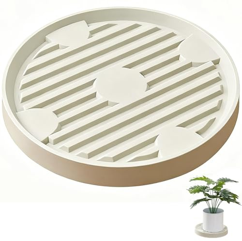 YULIAO Support de Pot de Fleurs à Roues, Porte Plante a roulettes, roulettes Universelles pour Pot de Fleurs, Support Roulant Plantes Convient à Divers Environnements Intérieurs et Extérieurs (Beige)