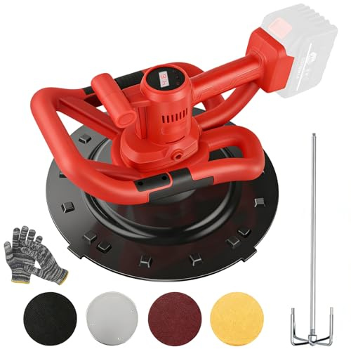 Electric Wall Smoothing Machine (Battery Not Included), 2 in 1 Mixer | Plaster Smoothing Machine, Wall Mortar Finishing Machine,6 Variable Speeds,Electric Trowel for Smoothing and Polishing Walls