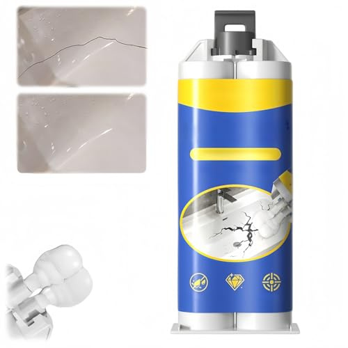 Bath Repair Kit White,Shower Tray Repair Kit,White Filler Paste,Tile Enamel Tub & Bath Repair Kits,for Porcelain & Ceramic Sinks,Waterproof Repair for Cracks,Chips & Dents,Tile Sealing Pastes,100ml