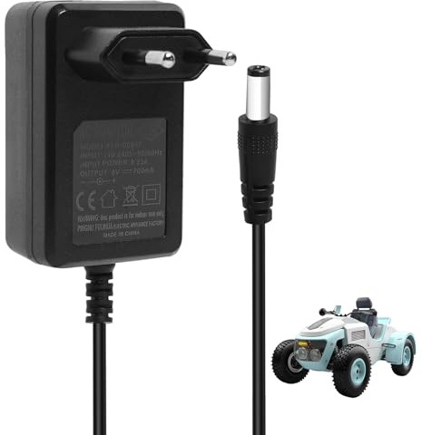 Caricabatteria universale da 6V per veicoli elettrici per bambini. Alimentatore compatibile per auto elettriche, moto, quad, SUV, ATV, carrelli giocattolo con connettore circolare da 2,1x5,5mm