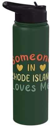 Someone in Rhode Island Loves Me Retro USA State US Stainless Steel Insulated Water Bottle