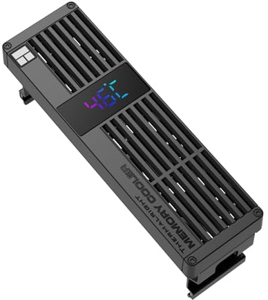 Thermalright MC-3 Digital Black RAM Cooler, 3 PWM Lüfter | mit 4500 U/min PWM-Design, RAM-Kühlung leise – 16,9 dB(A), für Desktop DDR/DDR2/DDR3/DDR4/DDR5, mit ARGB-Display