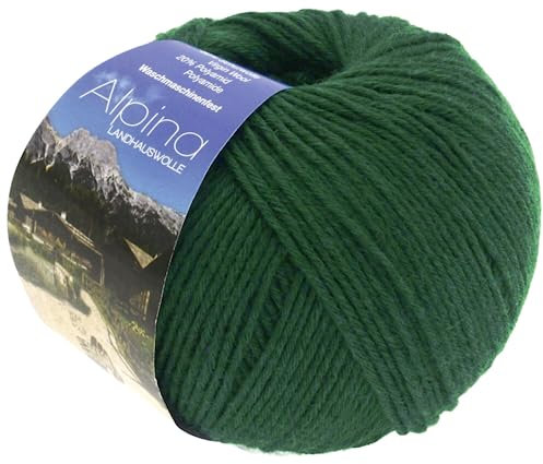 LANA GROSSA Alpina | Landhauswolle und Trachtengarn, waschmaschinenfest | Handstrickgarn aus 80% Schurwolle & 20% Polyamid | 100g Wolle zum Stricken & Häkeln | 210m Garn 16