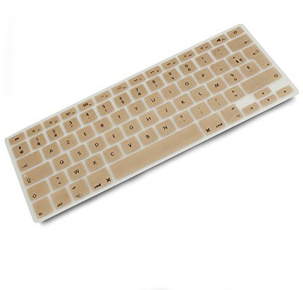 System-S Protection de Clavier en Silicone AZERTY Français Clavier Couverture Protection pour MacBook Pro 13 Pouces 15 Pouces 17 Pouces iMac MacBook Air 13 Pouces en Couleur Or