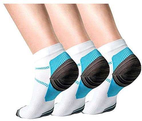 Plantarfasziitis-Socken, 3er-Packung, Fußpflege, Kompressionsstrümpfe, Laufsocken, für Damen und Herren, lindern Schmerzen, unterstützen Ferse, Fußbogen und Knöchel, UK20171017004, S/M