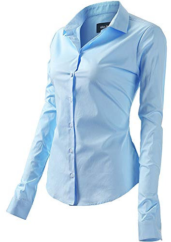Chemise Femme Manche Longue Basic, Chemise Femme Casual ELégant Bureau Tunique Femme Mode Tee Top Haut Blouse (EU50,Pourpre)