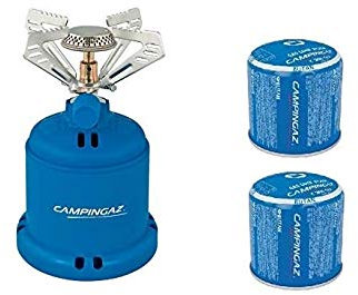 Hornillo de gas de camping Camping Stove 206S + 2 bombonas de gas – Ideal para camping
