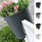 Blumenkasten Balkonkasten Railing Oval Geländerkasten Blumentopf 4 Farben Rattan Optik (Weiß)