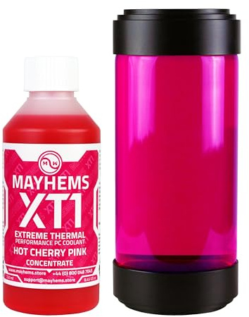 Mayhems - XT1 Concentrate PC Coolant - Computer Water Cooling Fluid - Liquid Cooling, Thermal Performance Series, 250 ml, Hot Cherry Pink