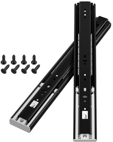 AOLISHENG push to open schubladenschienen vollauszug 500mm küche schubladenführung teleskopschienen für schubladen Schubladenführung für Seitenmontage 45kg Ladekapazität 1 Paar (2 Stück)