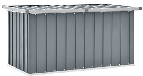 vidaXL Caja de Almacenaje para Jardín, Baúl para Cojines Almohadas Mantas, Cofre de Herramientas, Caja para Porche Patio Terraza, Gris