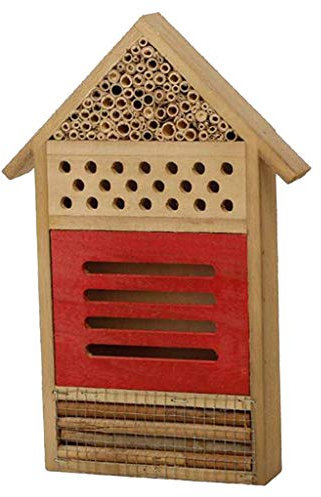 Tubayia Holz Insektenhaus Insektenhotel Nistkasten für Marienkäfer, Bienen und Käfer (Rot)