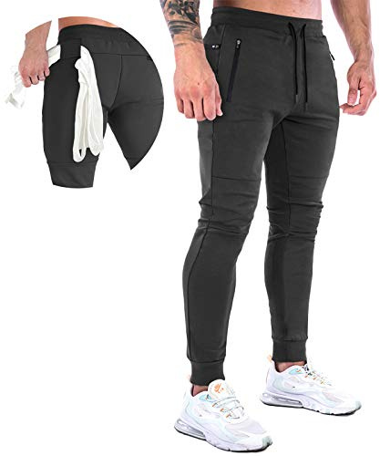 MakingDa Mens Gym Tracksuit Bottoms Slim Fit Joggers Sweatpants Jogging Pants Running Trousers