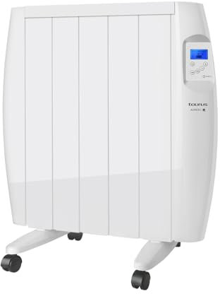 Taurus - Emisor Térmico WIFI Malbork Connect 900W | 3 Modos + Temperatura Ajustable | Ruedas + Soporte | Radiador Eléctrico APP Alexa Google Home | Apto Baños IP24 | Pantalla LCD | 10m2 | 58x53.5x8