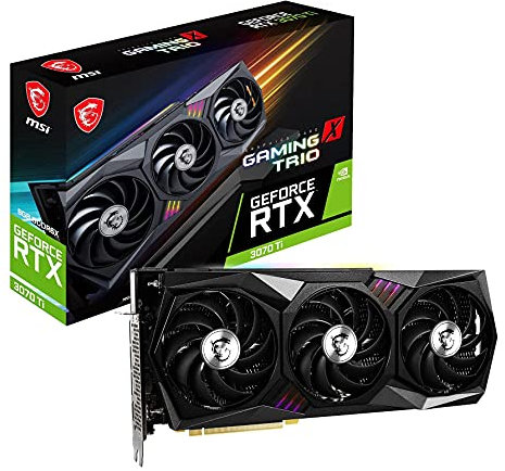 MSI Gaming GeForce RTX 3070 Ti Gaming X Trio 8G 8GB GDDR6X Graphics Card - NVIDIA Video Card GPU for Gaming PC, 256-Bit HDMI/DP Nvlink, Ampere Architecture Computer Graphics Cards (Renewed)