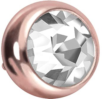 PIERCINGLINE Titan Schraubkugel mit Außengewinde 0,9 mm roségoldfarben Kristall Piercing Aufsatz Ersatz