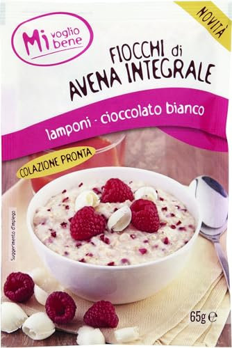 Mi Voglio Bene Fiocchi Di Avena Lamponi E Cioccolato Bianco, 65g