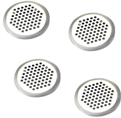 Rejillas de Ventilación, 4 Pcs Rejillas de Ventilación Redonda, Rejillas de Ventilación Redondas de Acero Inoxidable, Para Armarios, Alacenas, Zapateros, Etc