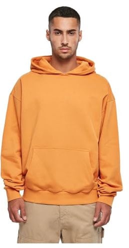 Build Your Brand Men's BY162-Ultra Heavy Cotton Box Hoody Hooded Sweatshirt, forgottenorange, S