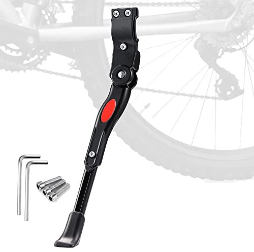 Taeku Fahrradständer 24-28 Zoll, Universal Fahrrad Seitenständer Einstellbare Aluminiumlegierung Radständer Unterstützung für Fahrrad Mountainbike Rennrad (Schwarz)