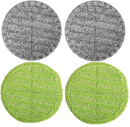 GOBOT Electric Mop Pads 2 Piece Gray and 2 Piece Green for G29 G28 G26 Model and Other Model,Suitable for Replacement with Diameter of 6.3 inches mop Pads