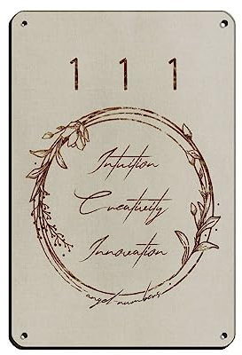 Angel Numbers 111 Art Poster (29) Blechschild Vintage Metall Pub Club Cafe Bar Home Wandkunst Dekoration Poster Retro 20 x 30 cm