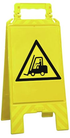 Warnaufsteller gelb, Kunststoff, zur Kennzeichnung von Gefahrenstellen, Gabelstapler