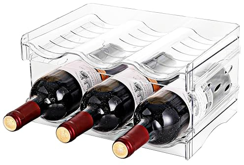 Baosia Stackable Wine Rack,Wine Bottle Holder for Inside Cabinet,for Pantry,Refrigerator,Countertop Organization-2 Tiers for 6 Bottles